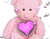 Roz inima roz ursuleț de pluș