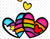 Colorful Hearts Flying