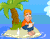 Mann auf einer Insel