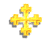 Shiny gold cross