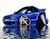 Blå Sports Car Cartoon
