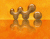 Orange Hintergrund Verschiedene Figuren