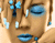 Blau Make-up Gesicht 01