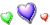 three colored hearts