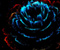 3D Flower Petals Biru Abstrak