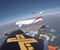 Dubajus Airbus A380 Skraidymas šalia jetpacks Žmonės
