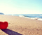 Любовта Heart Lonely На Beach