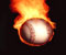 baseball in fire