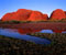 red mountain with lake