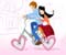 Loving Couple And Love Biking