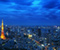 Nočný pohľad na Tokyo Japonsko