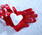 Winter Red Heart Splendor Snow Gloves
